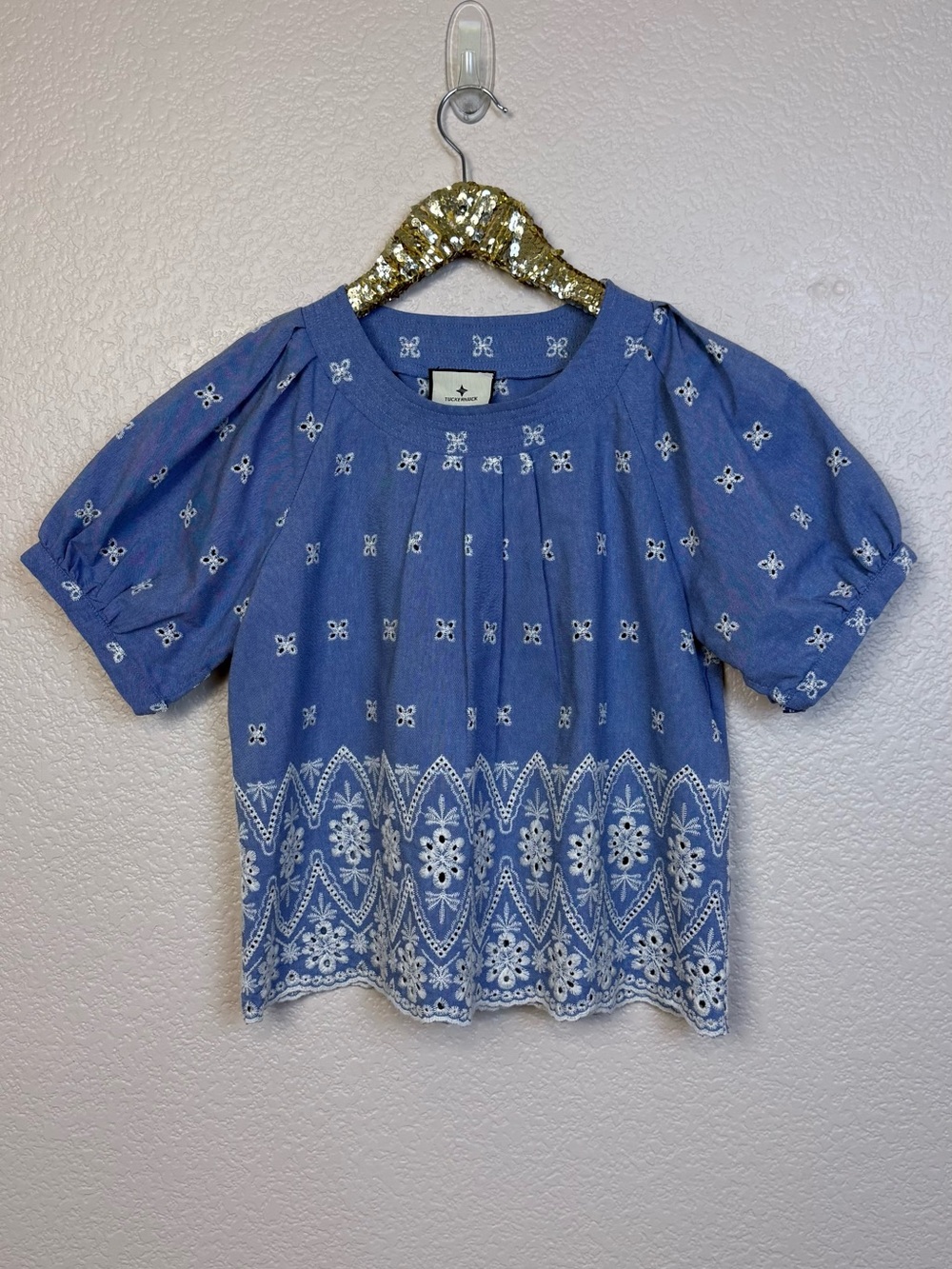 Tuckernuck • Chambray Embroidered Fontalina Blouse